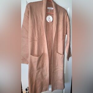 Women's Tan Open Front Cardigan Sweater